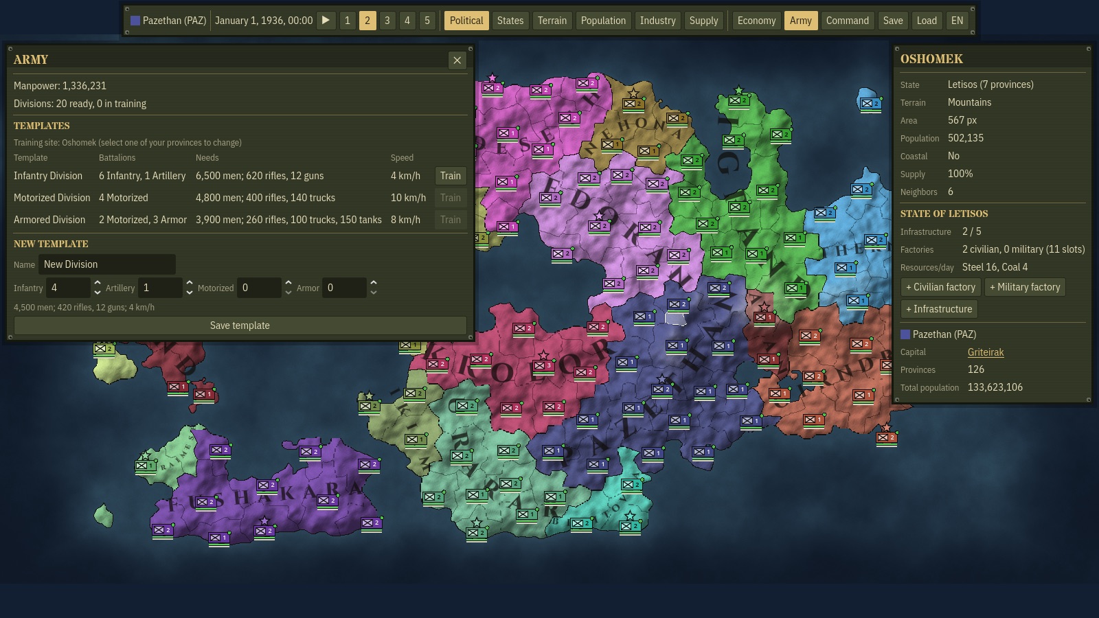 War years canvas interface